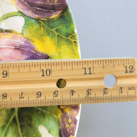 Pier 1 Verona Dinner Plate, Autumn Fruits, Pear Apple Leaves, Fall Kitchen Decor - Picture 10 of 11